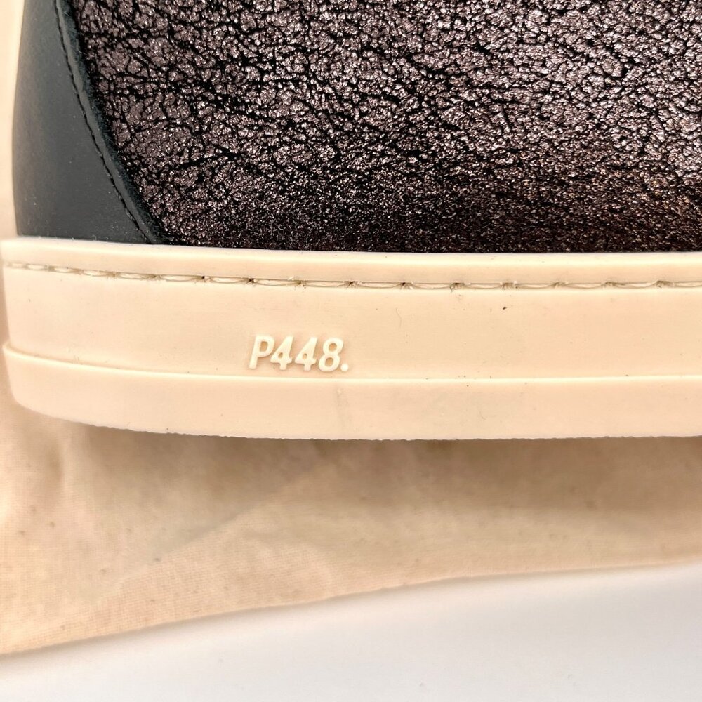 P448 Skate High‑Top Sneaker Size 38 Cracked Leather/Black Rubber Sole - Picture 15 of 16